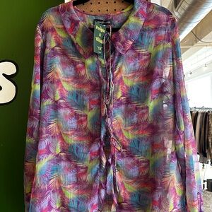 Urban Outfitters Colorful Sheer Blouse